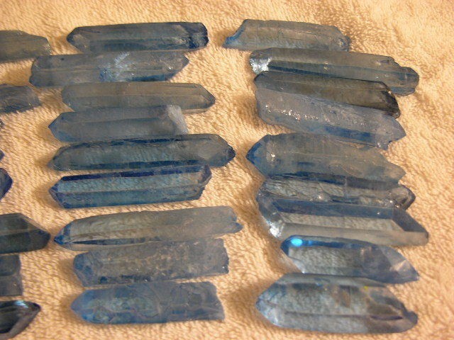 Aqua Aura crystal Big terminated 2 to 3 inches long 1 crystal per lot