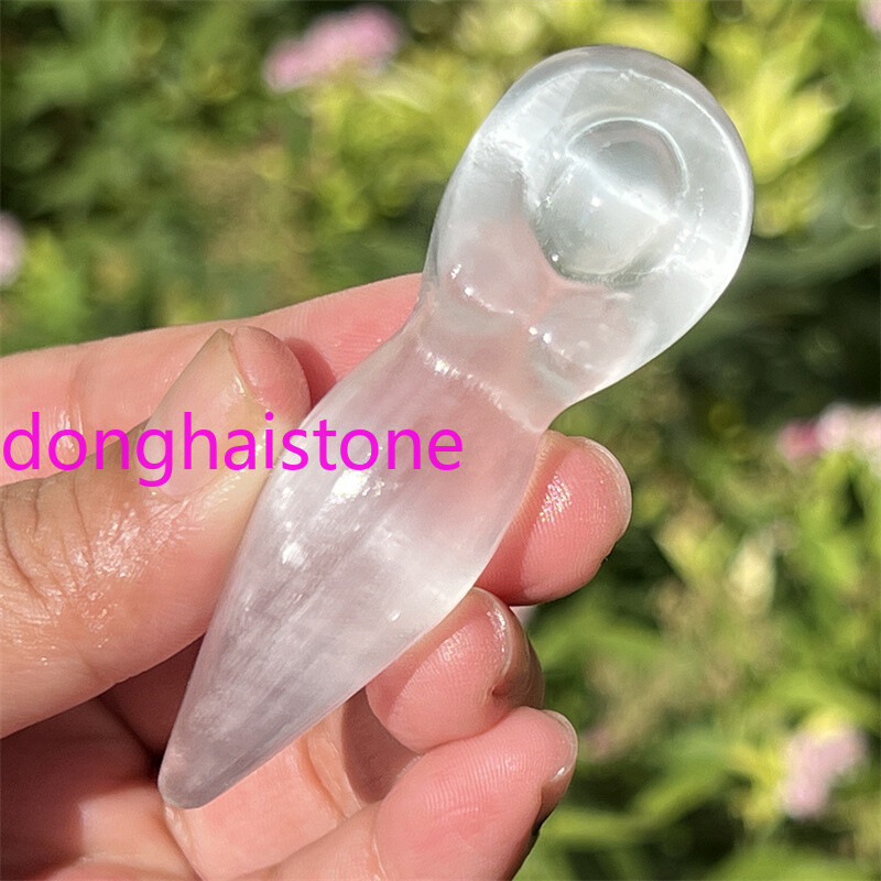 2.8″ Natural Selenite carved goddess skull Quartz Crystal skull Figurines 1pc