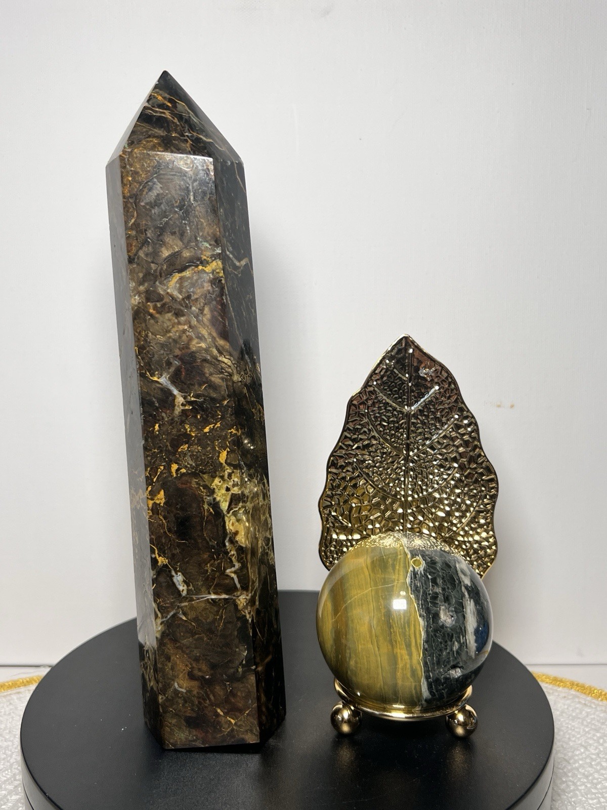 Pietersite 2 Piece Set – Tower & Sphere – Please see description & pics for info