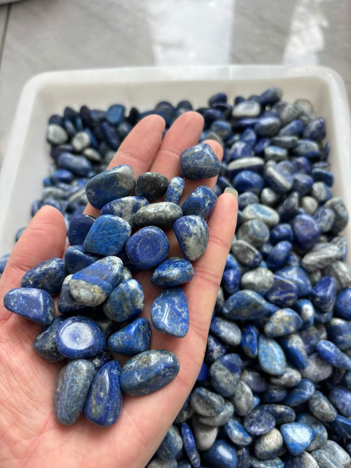 Natural lapis lazuli Rolling Stone, Landscape Decorative Raw Stones DIY 20-30mm