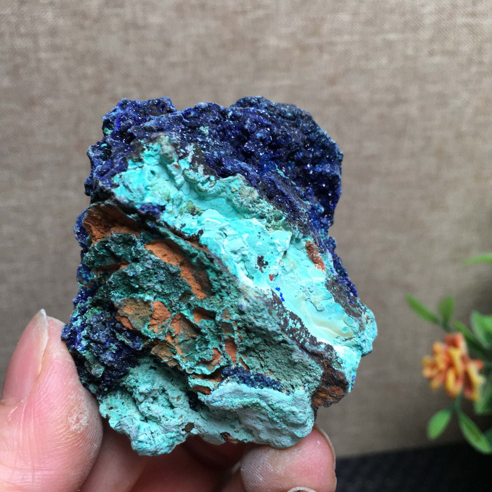 68g Natural Malachite and blue copper ore symbiotic specimens fd139