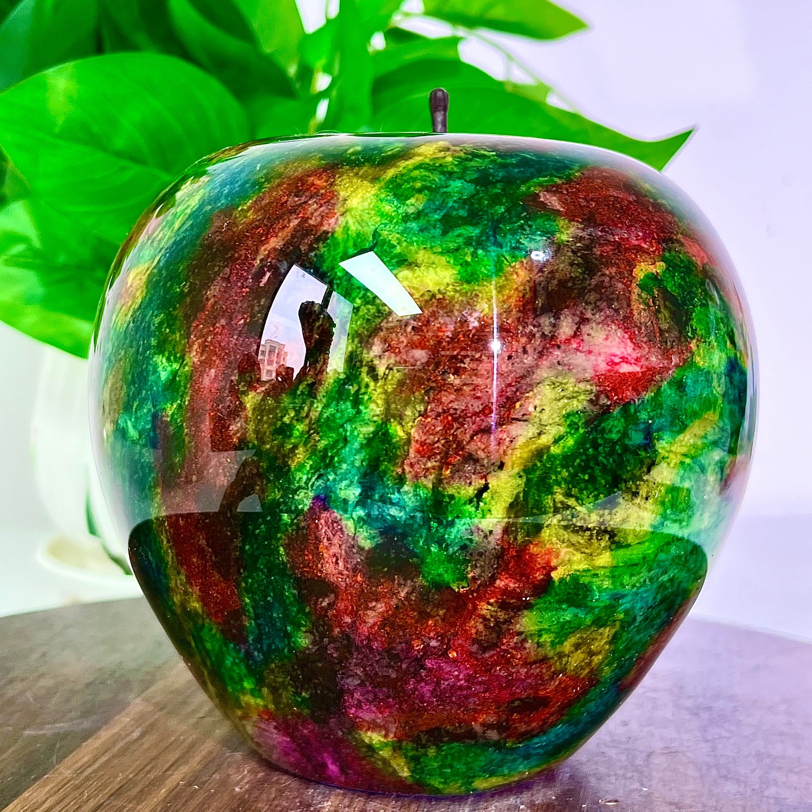 7.91LB High quality colored apple shapes and home decoration specimens