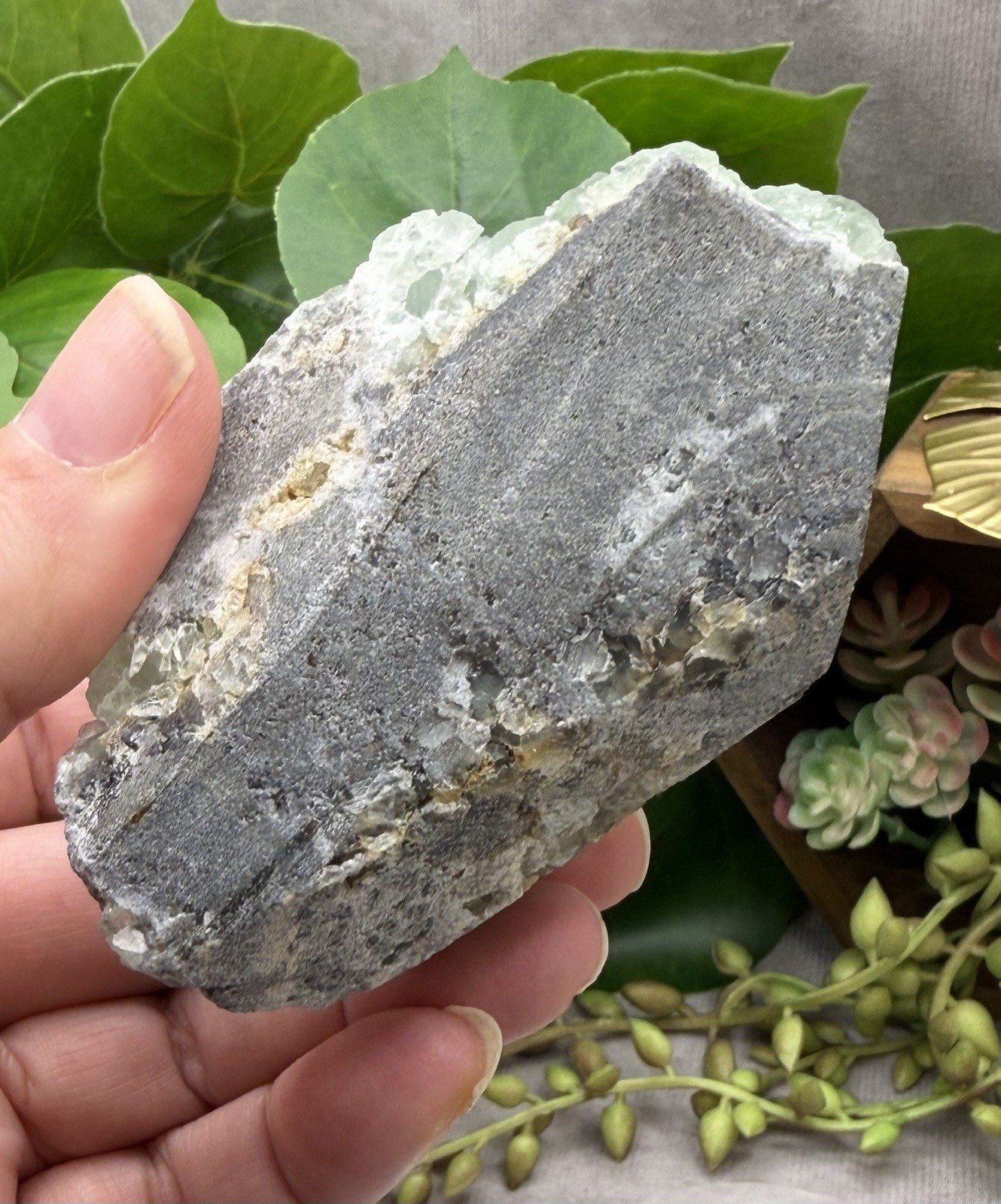 Crystal 233g Quartz Sugar Green Fluorite Cube Specimen Mineral Cluster UV React