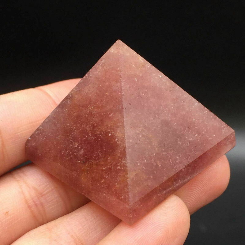 Natural Strawberry Quartz Gemstone Pyramid Healing Crystal Orgonite Energy Tower