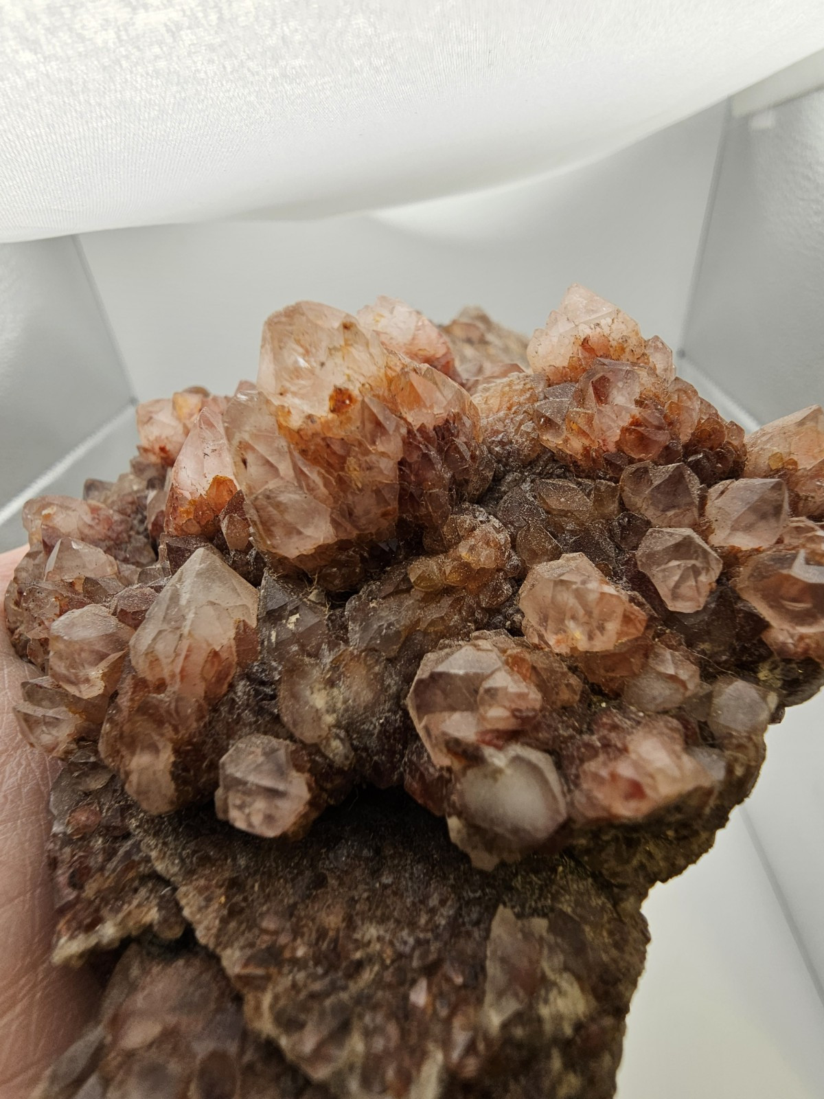 Red Hematoid Quartz Specimen Rare crystal Raw 416g 13cm Candle Quartz