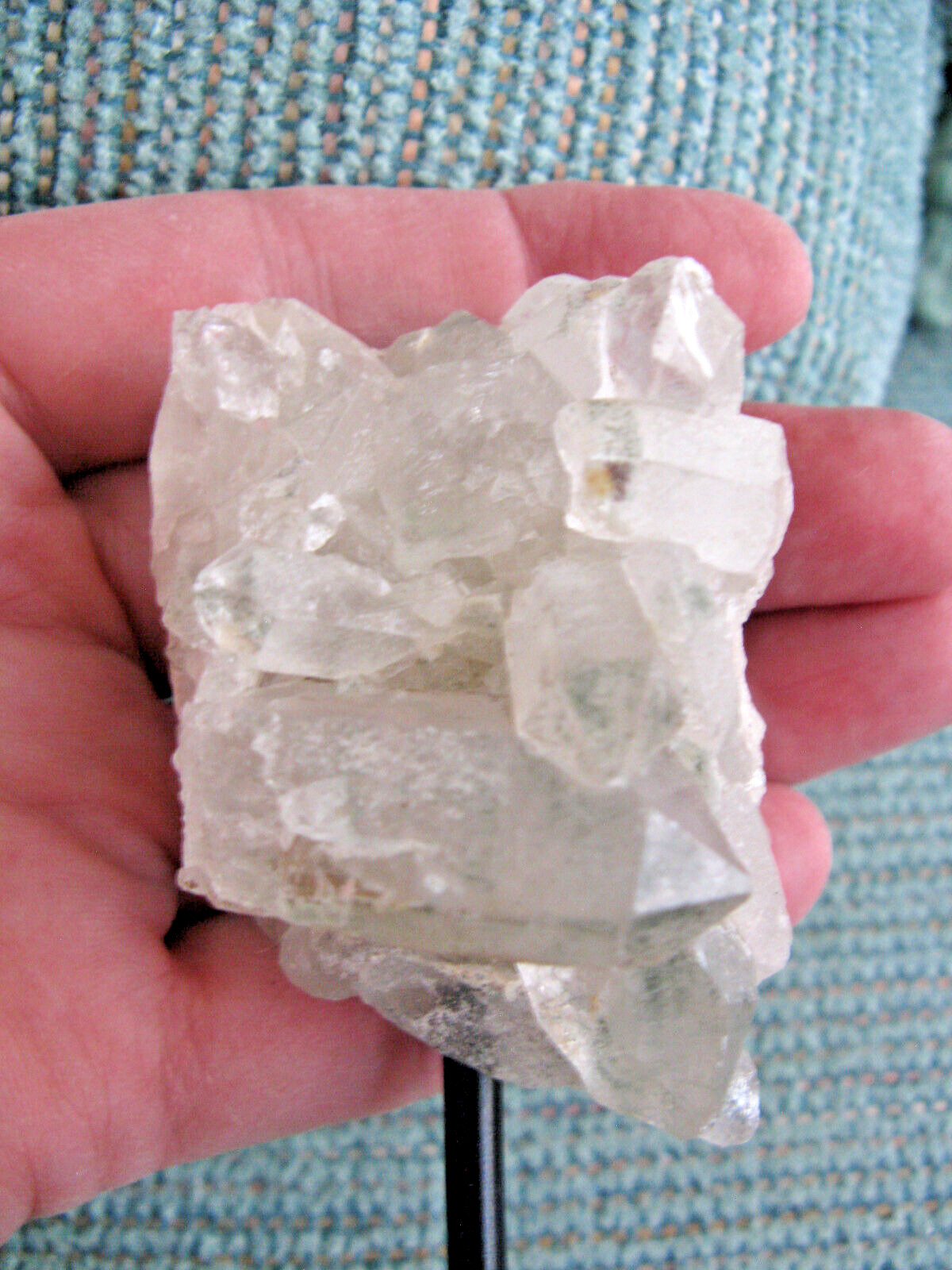 NEW NATURAL ARKANSAS QUARTZ CRYSTAL CLUSTER W/MULTIPLE POINT & DENDRITE ON STAND