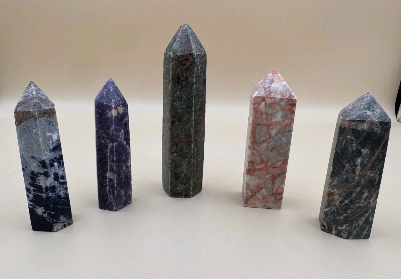 1lb 5oz 5Pcs A Set Of Natural Crystal Point Tower Polished Healing