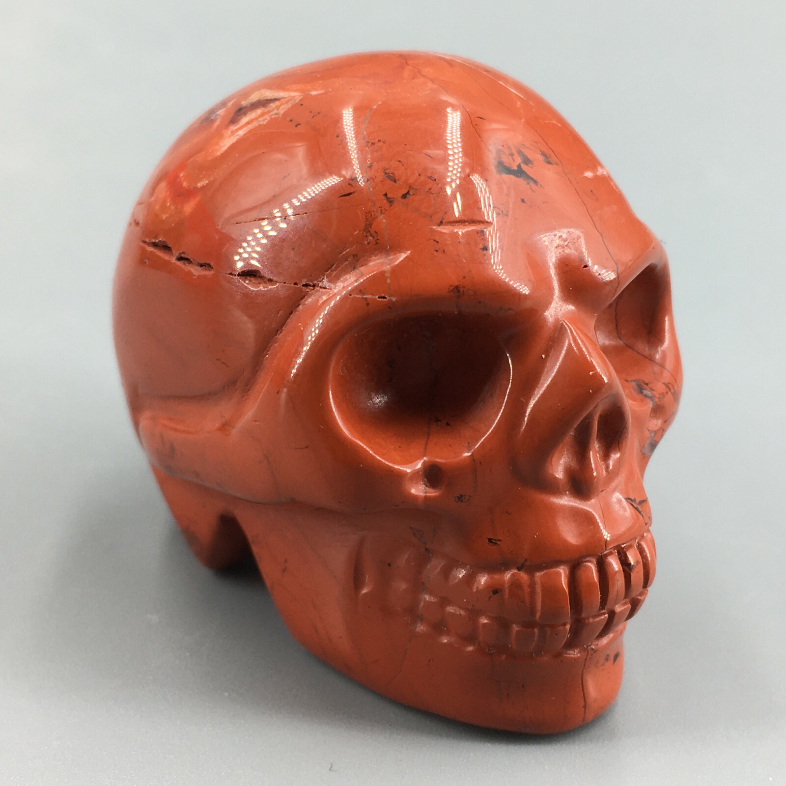 2″ Natural Red jasper Quartz skull Crystal hand Carved Reiki Healing 1pc