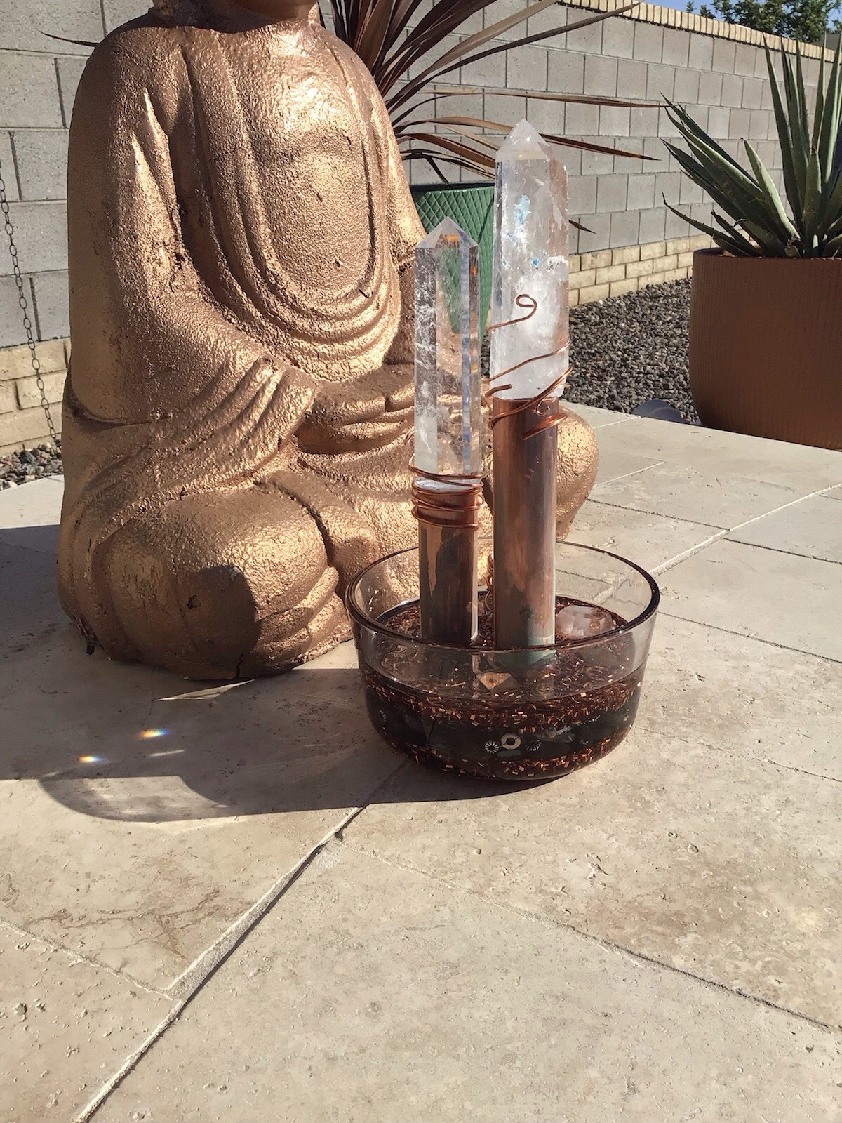 Orgone Resin Copper Quartz Crystal Cloud Buster Art