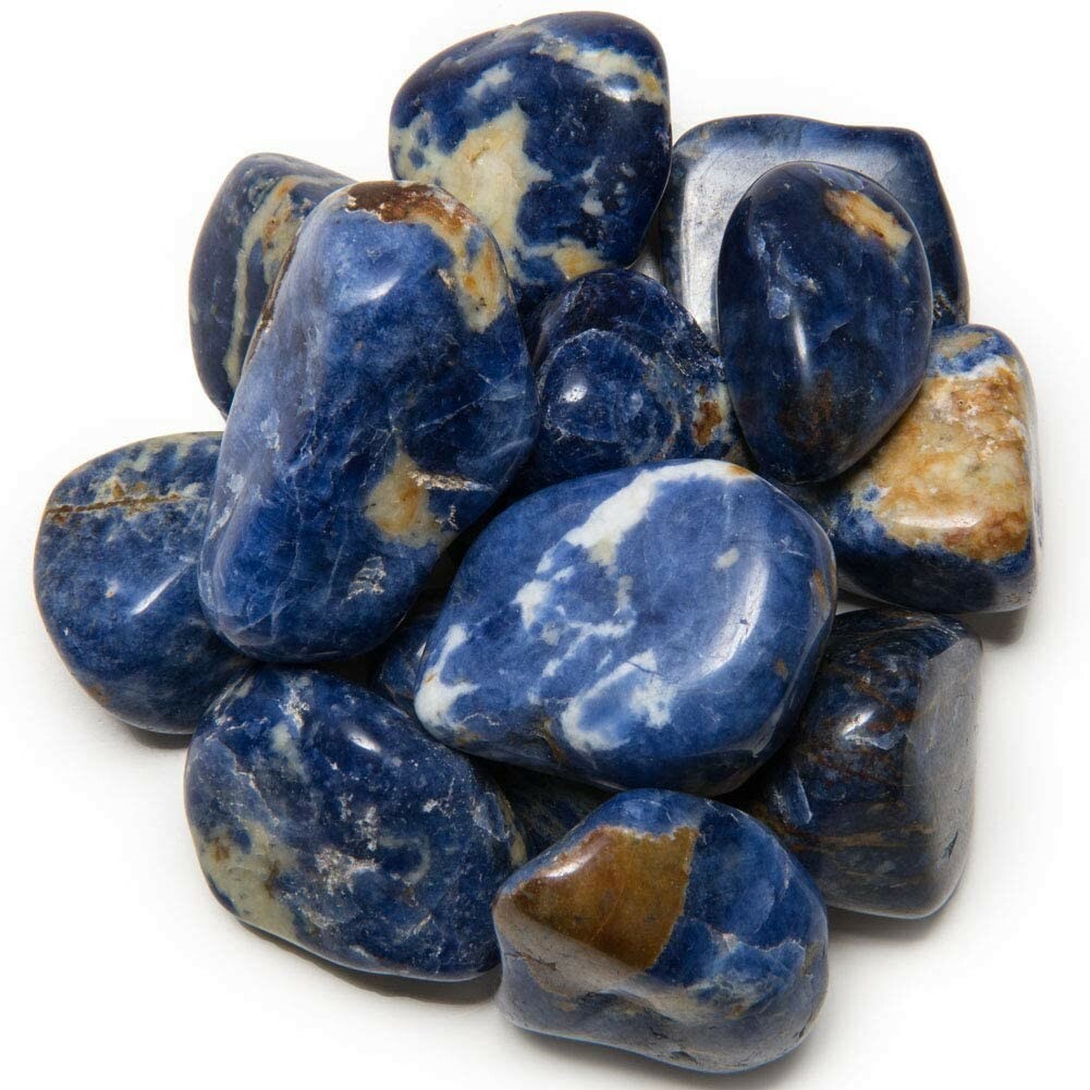 1/2 lb Sodalite Tumbled Stones – Grade 2 – XLarge – Craft Rocks Reiki Healing