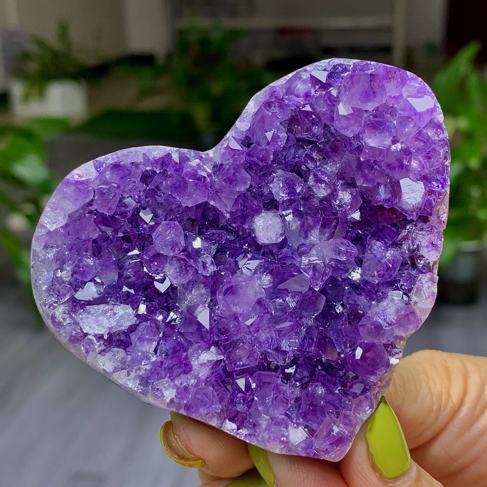 185G Natural Amethyst heart-shaped Agate quartz cluster crystal specimen Healing
