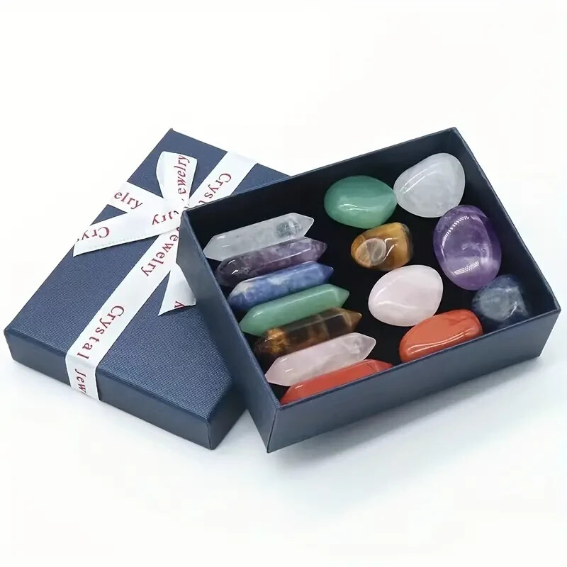 14PCS Natural Set 7, 7 Decoration Combination Set, Quartz Mineral Ornament