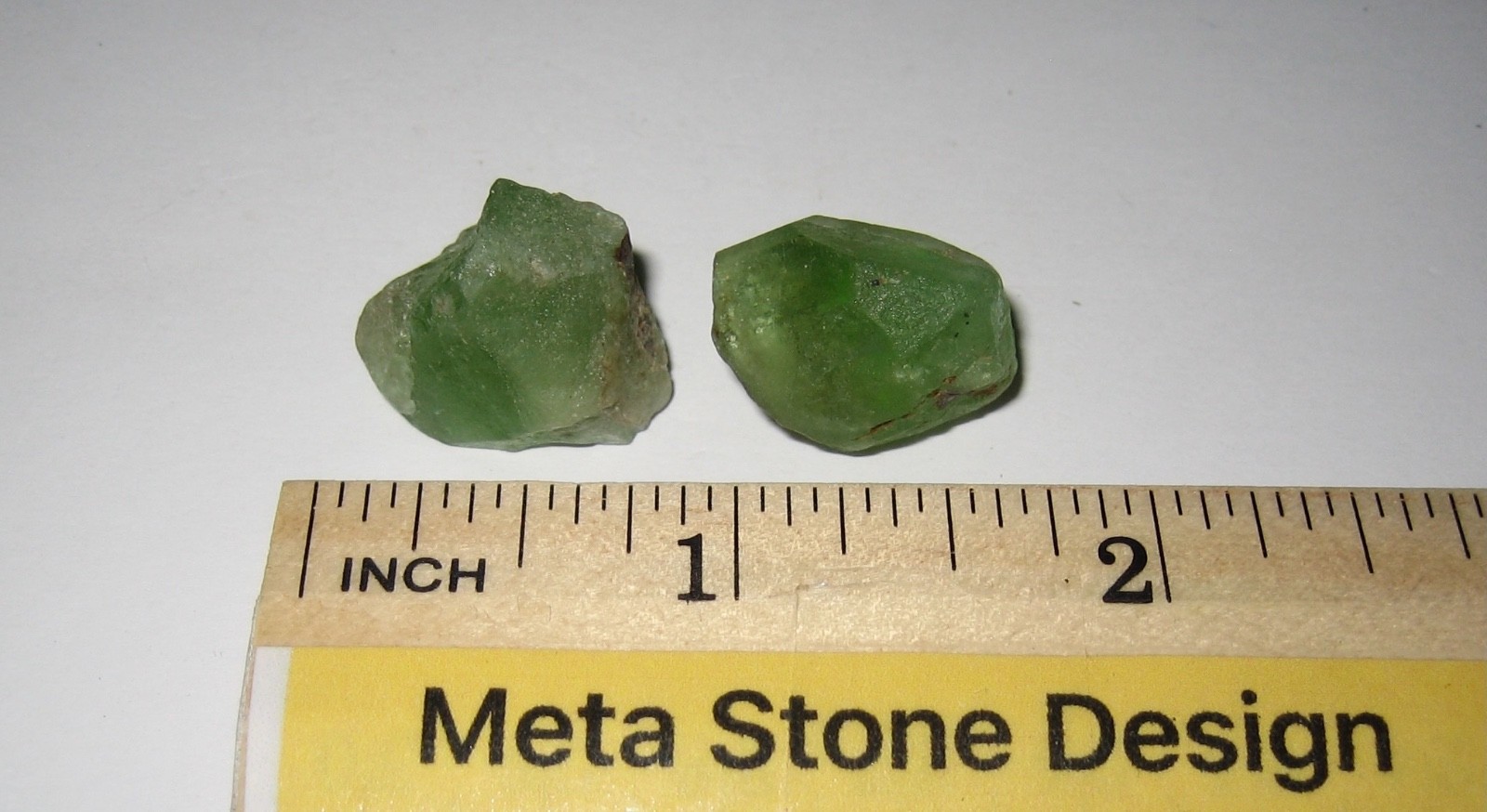 2 SMALL NATURAL ROUGH 0.7″- 0.8″ PERIDOT CRYSTALS FROM TANZANIA ~ 13.4grams *3