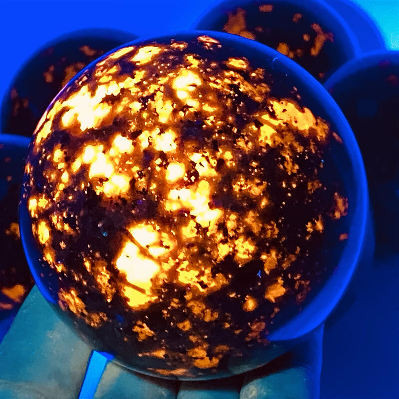 60mm+ wholesale Natural Yooperite Gemstone Sphere Healing Quartz Crystal Ball 1p