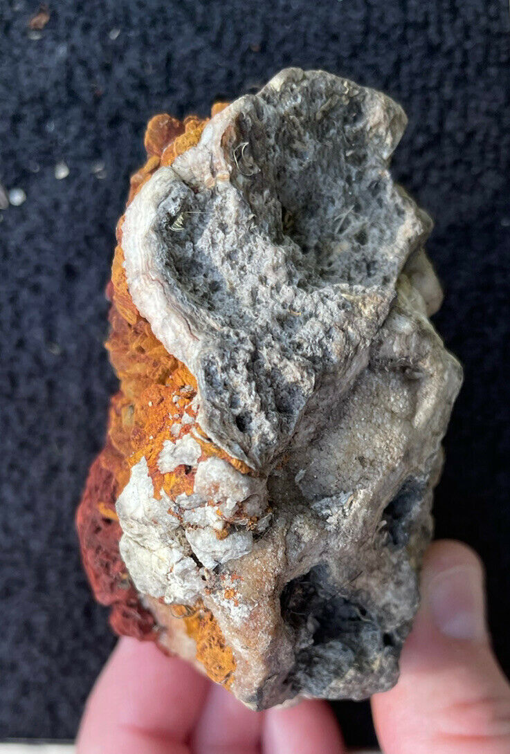 292g Druzy Quartz on Lace Agate Red Yellow Fire Look Crystal Cluster – Missouri