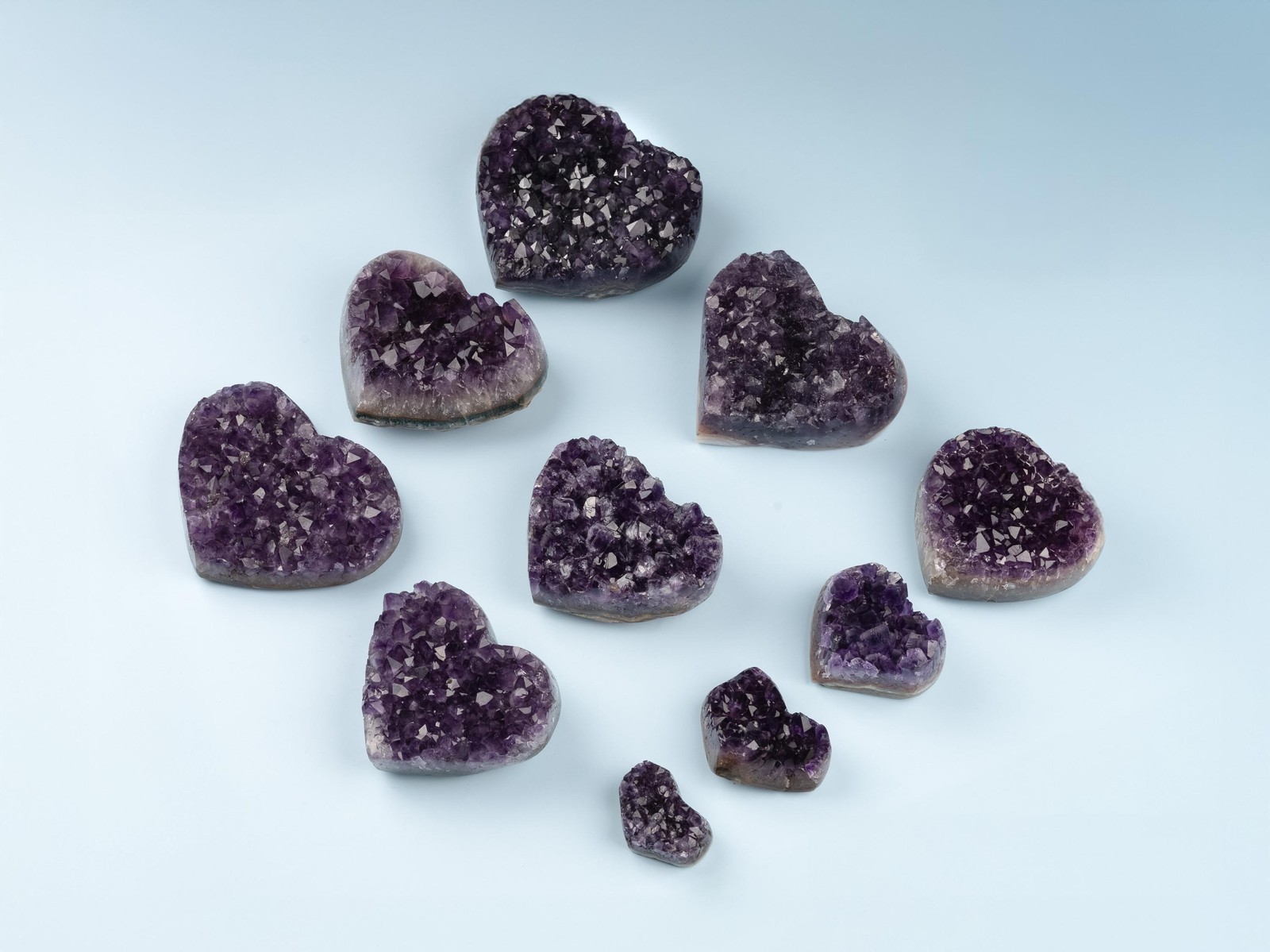 Amethyst Heart Cluster Healing Crystals, AAA Quality, Raw Natural Amethyst
