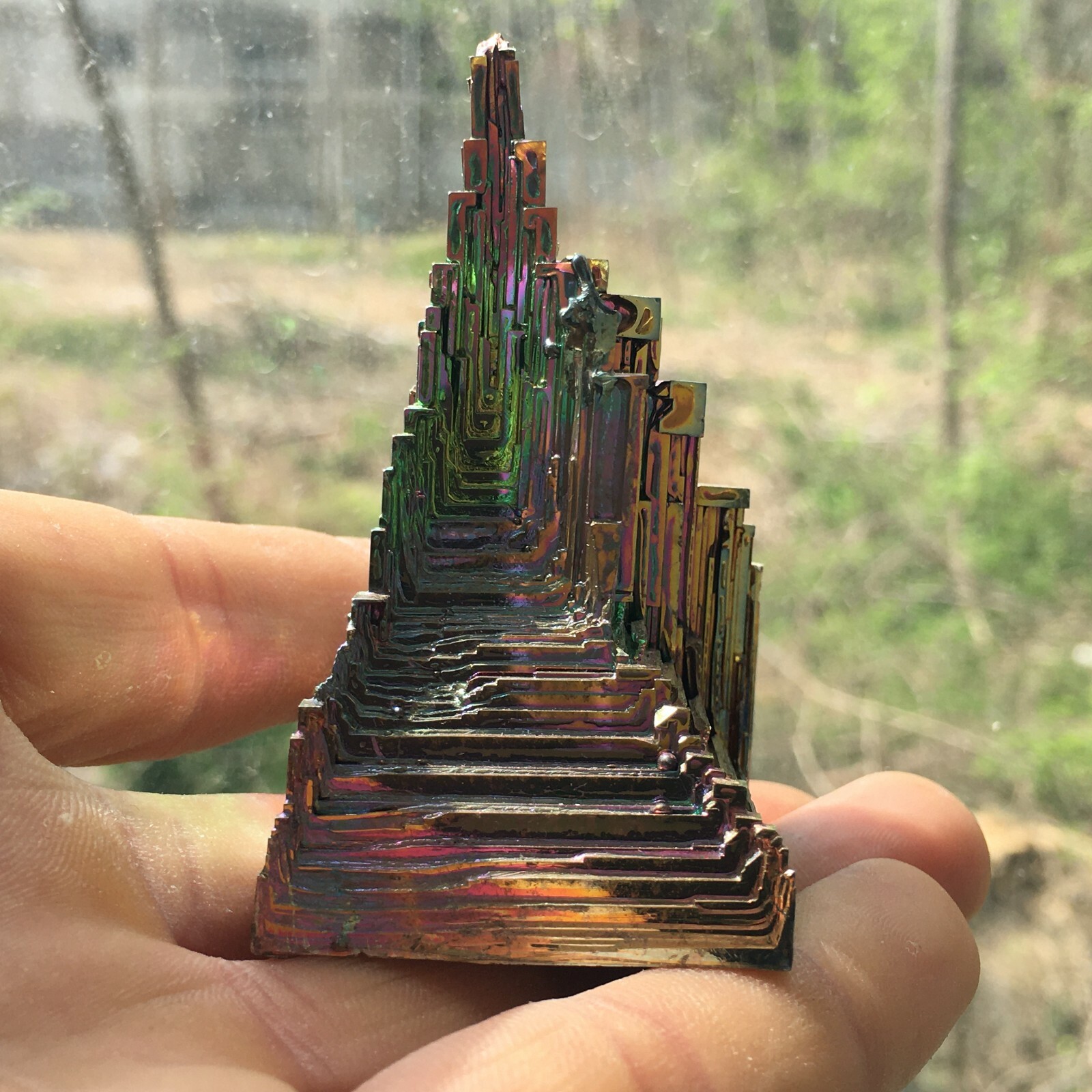 0.16kg electroplating Bismuth ore Quartz speciman crystal Reiki healing