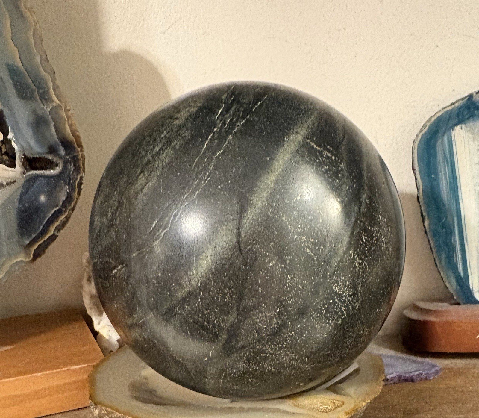 Silver Sheen Sphere Polished Stone