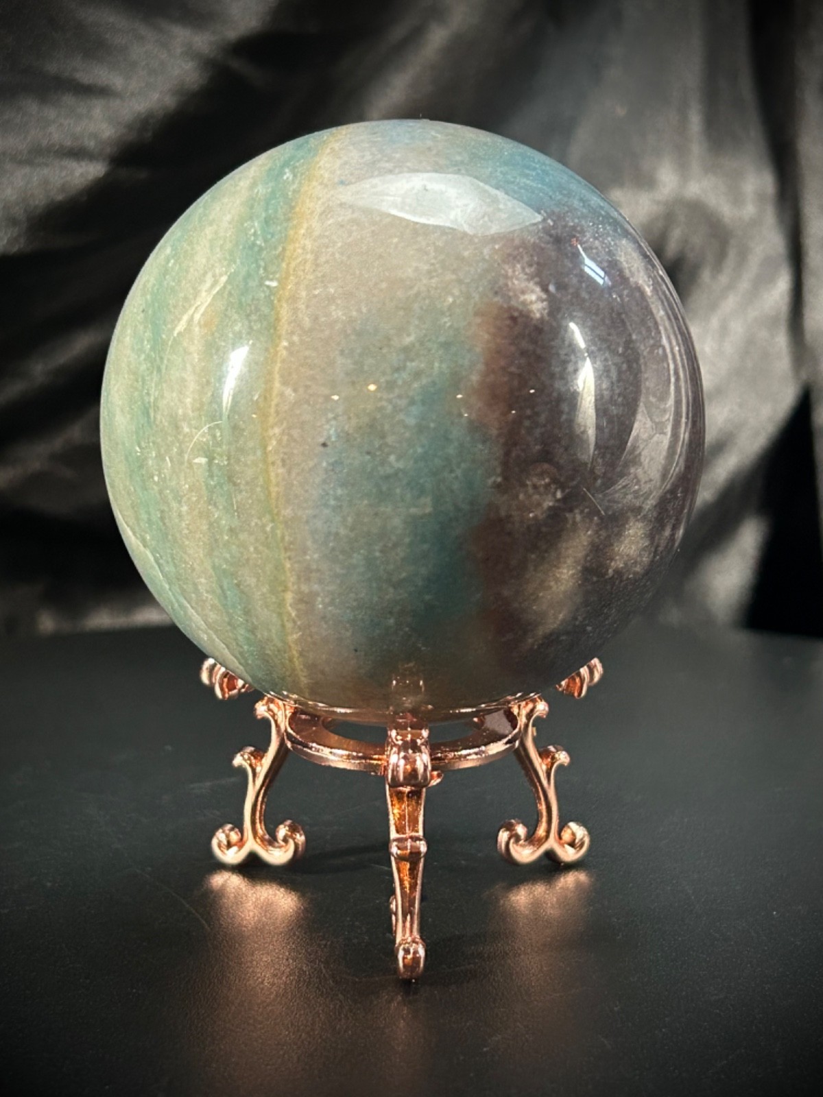 2.82″ Trolleite Sphere With Metal Stand 1lb 2.7oz (529 grams)
