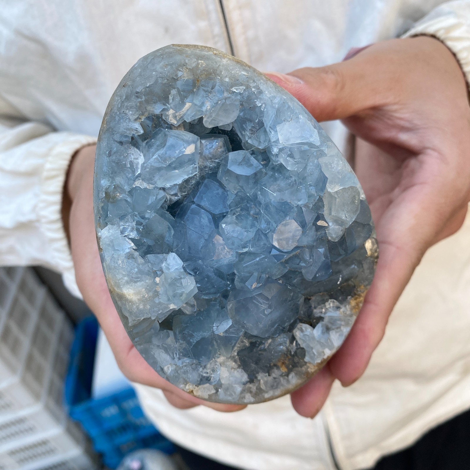 2.8LB Celestite Cluster Blue Geode Crystal Rock Yoga Meditation Reiki Decor