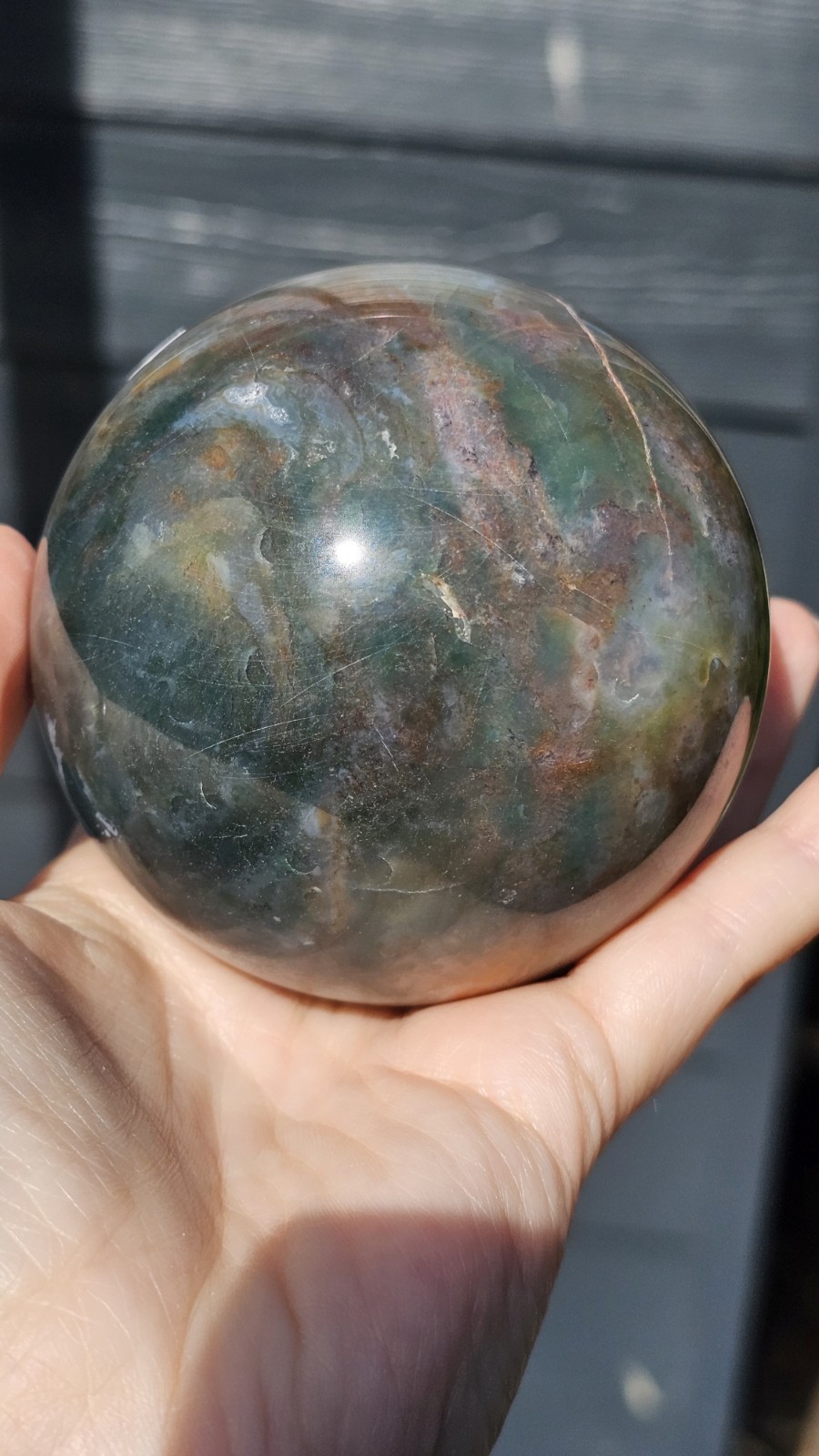 ✨️SALE✨️ X Large Ocean Jasper Sphere Red crystal Green 7.9cm 700g OJ Orb Ball