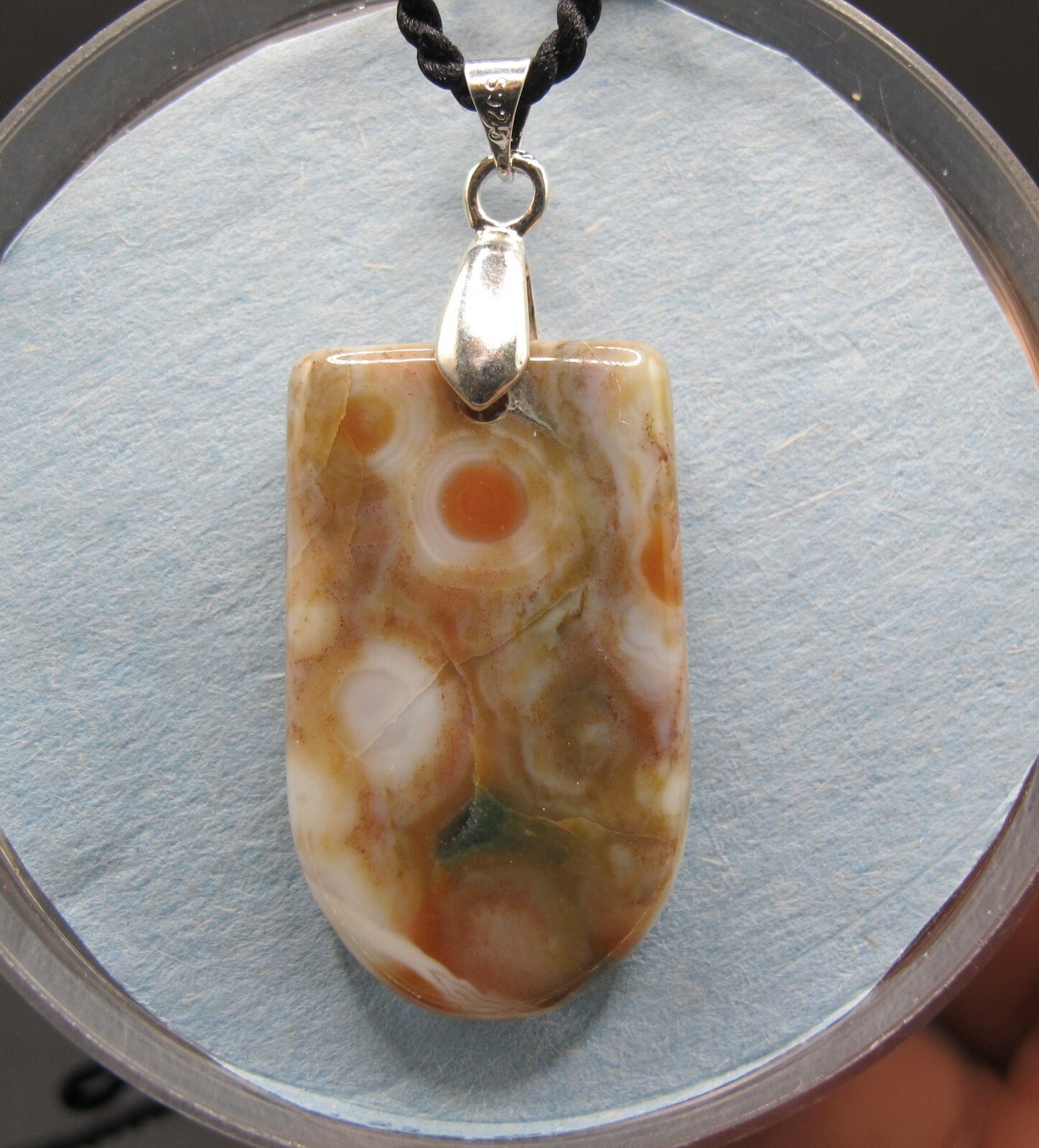 Ocean Jasper * Pendant * Necklace * 41 cts. Orange & White