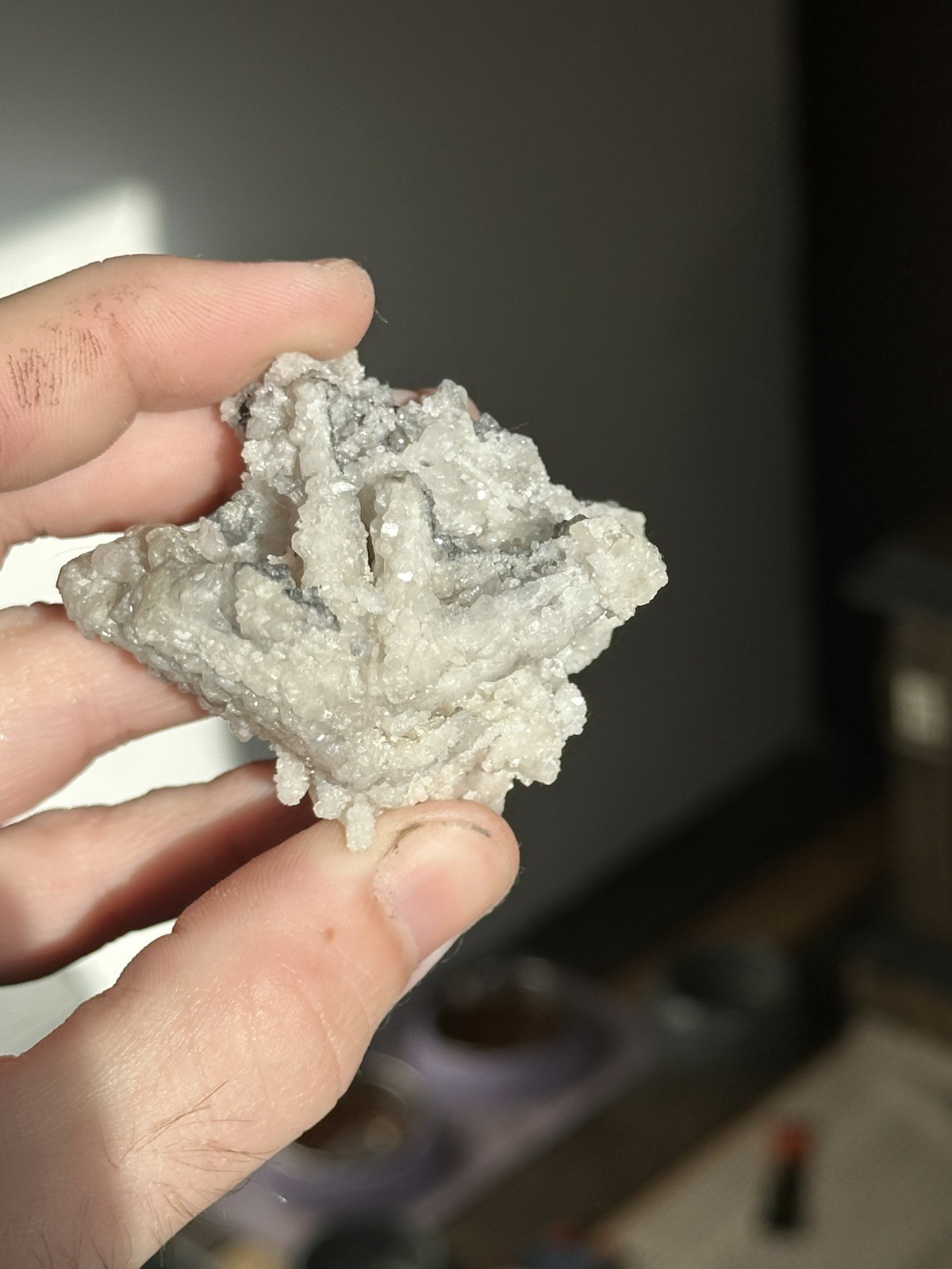 Anglesite Pseudomorphing Cerussite, Proprietary Mine? Broken Hill, Australia.
