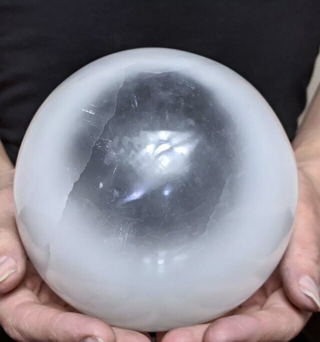 XL Selenite Sphere Crystal Ball 4.5 ” – 5“ Gemstone Sphere Specimen Reiki Energy