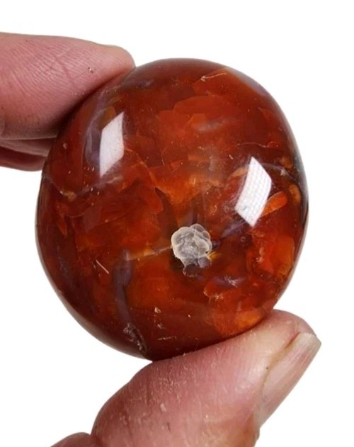 Carnelian Agate Polished Pebble Madagascar 52.1 grams.