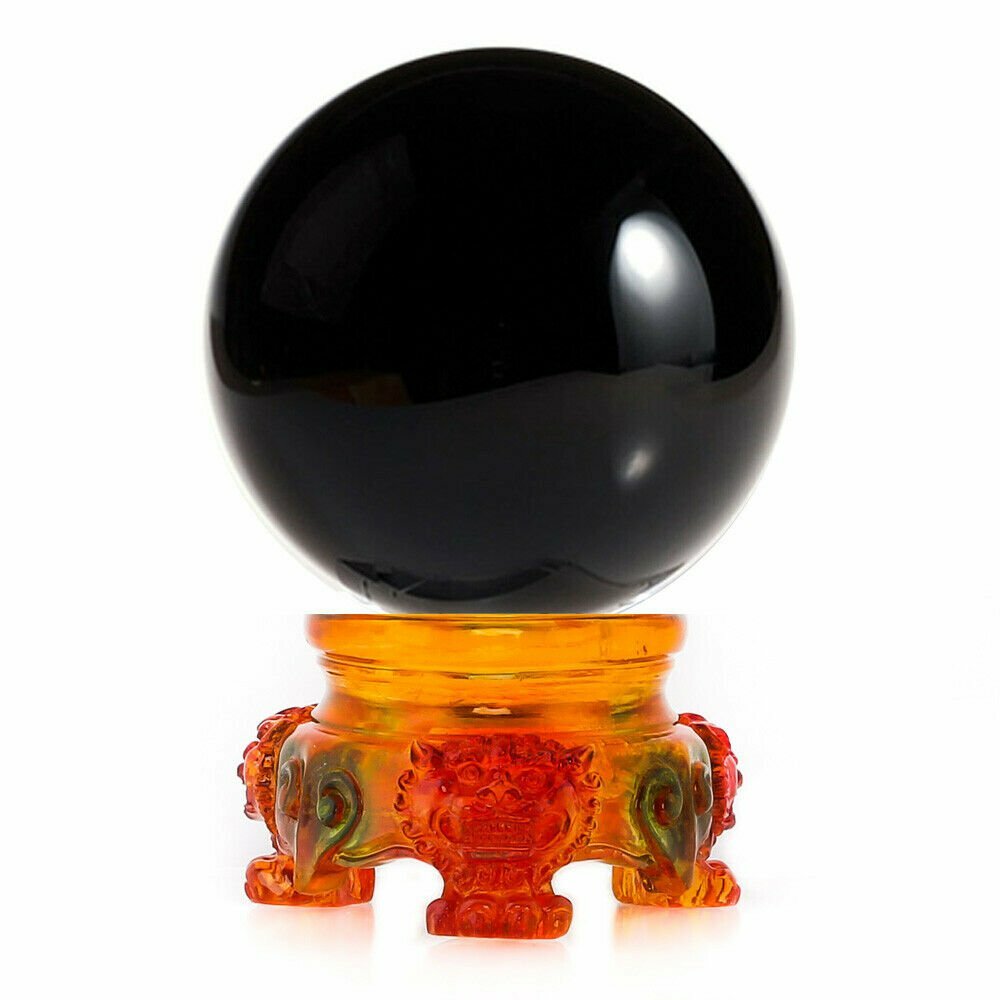 3in (80mm) Crystal Ball with Rainbow Lion Stand 10 colors to choose from
