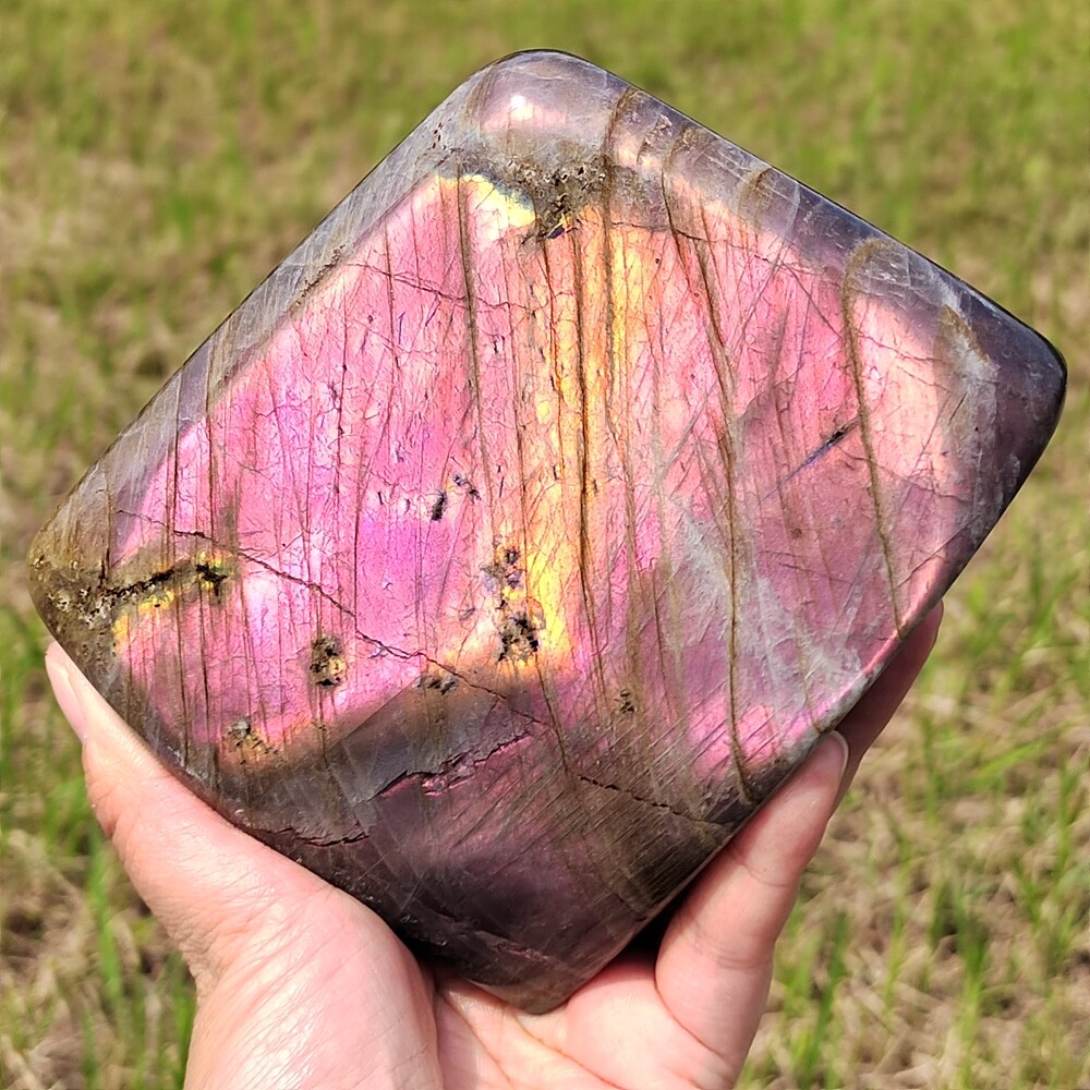 Natural Purple Labradorite Quartz Crystal Spectrolite Mineral Specimen Gem 1197g