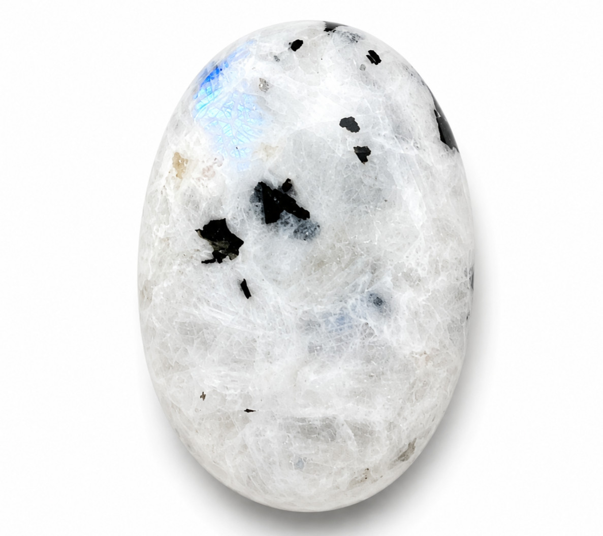 Rainbow Moonstone Palmstone 42g 46x33mm Natural Meditation Reiki Crystal Stone