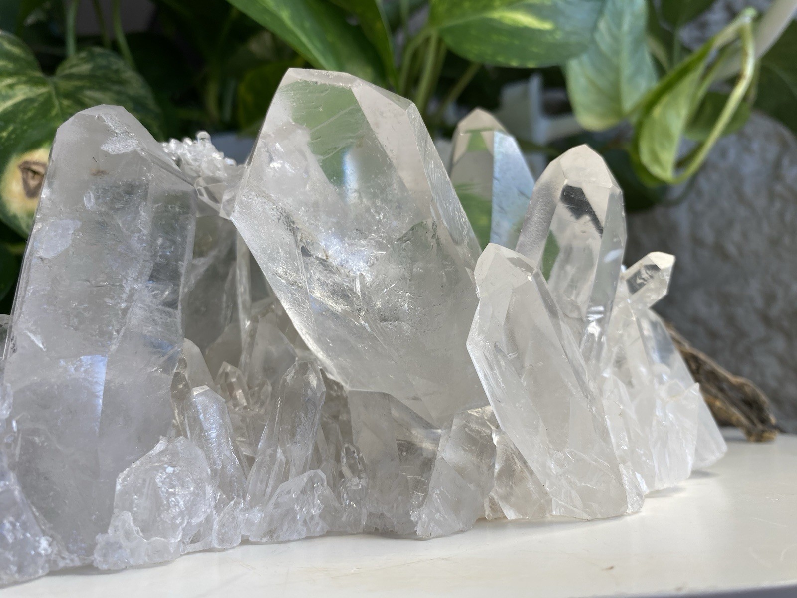 3 Lb 13.6 Oz Clear Quartz Crystal Cluster , Brazil Minerals