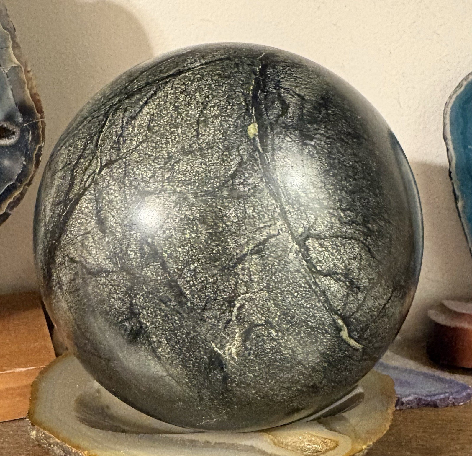 Silver Sheen Sphere Polished Stone