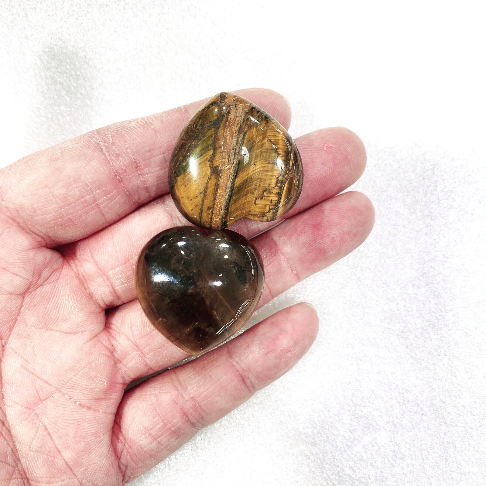 10pcs Natural Tiger’s-eye Heart Reiki Gemstone Crystal Quartz Healing Decorate