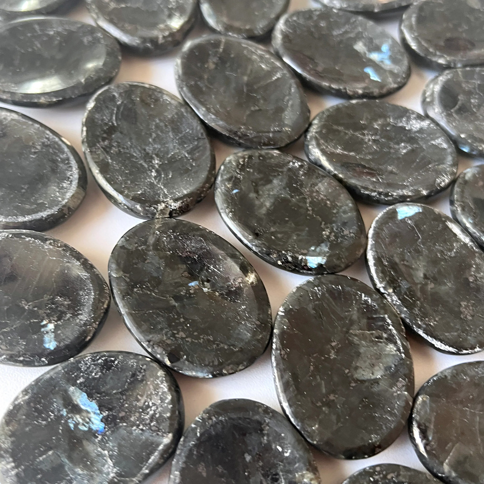 Dark Larvikite Worry Stone | Negativity Blocker | Astral Travel | Psychic Stone