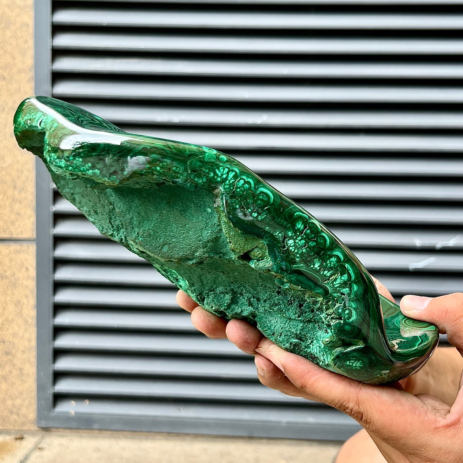 6.4 lb Natural Malachite Stone Polished Gift Display Decor Stone Art