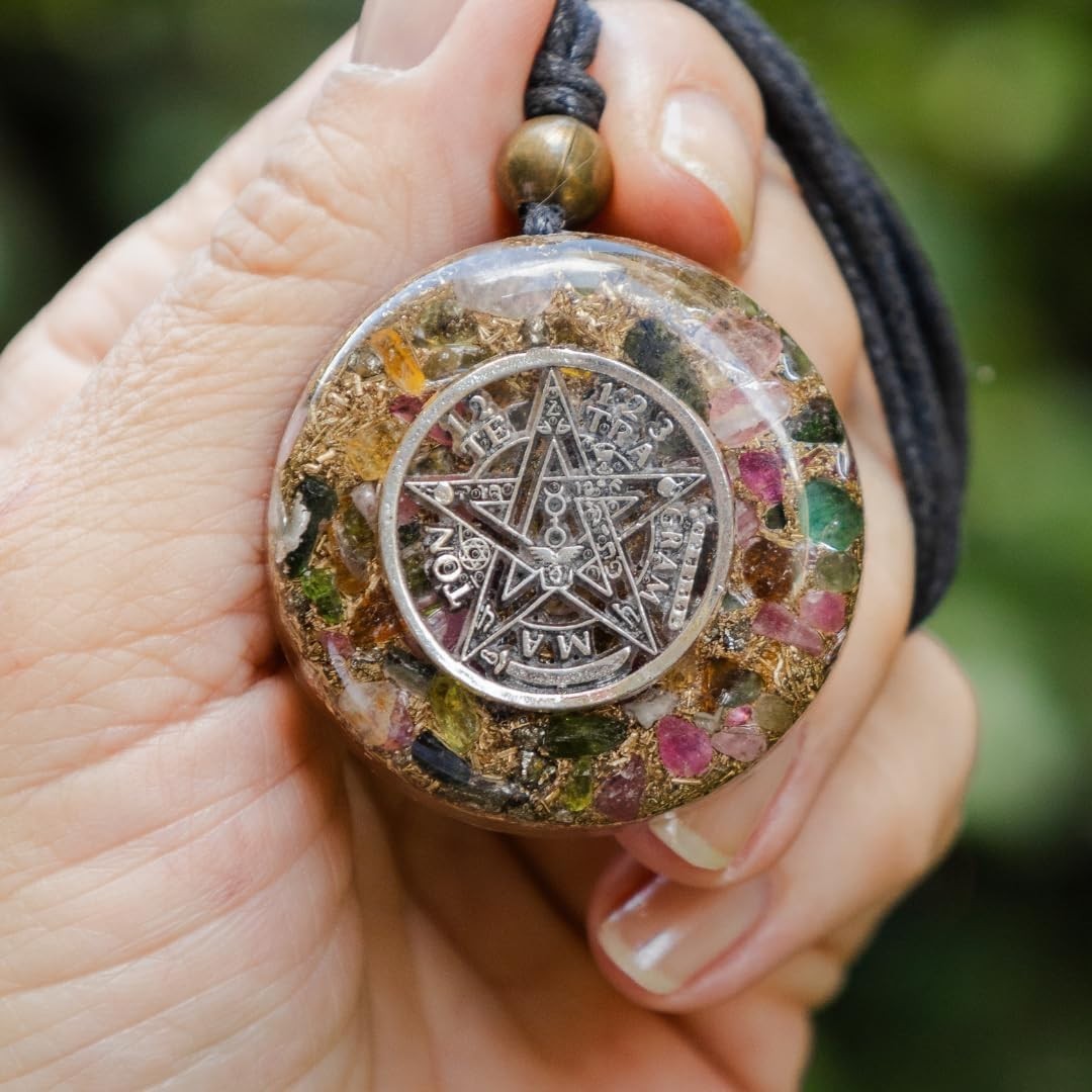 Orgone Necklace Tetragramaton Black Tourmaline Healing Crystals Stone Protect…