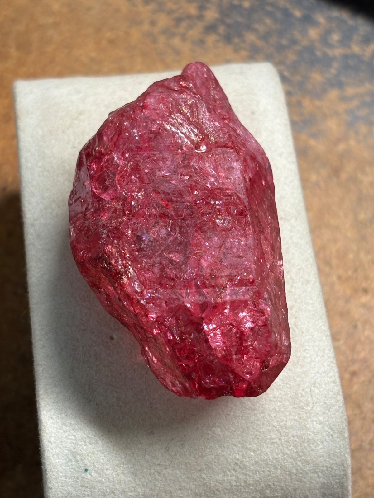 Dyed fractured Quartz crystal RUBY CORUNDUM ?? Wicca Pagan Mystic OCCULT