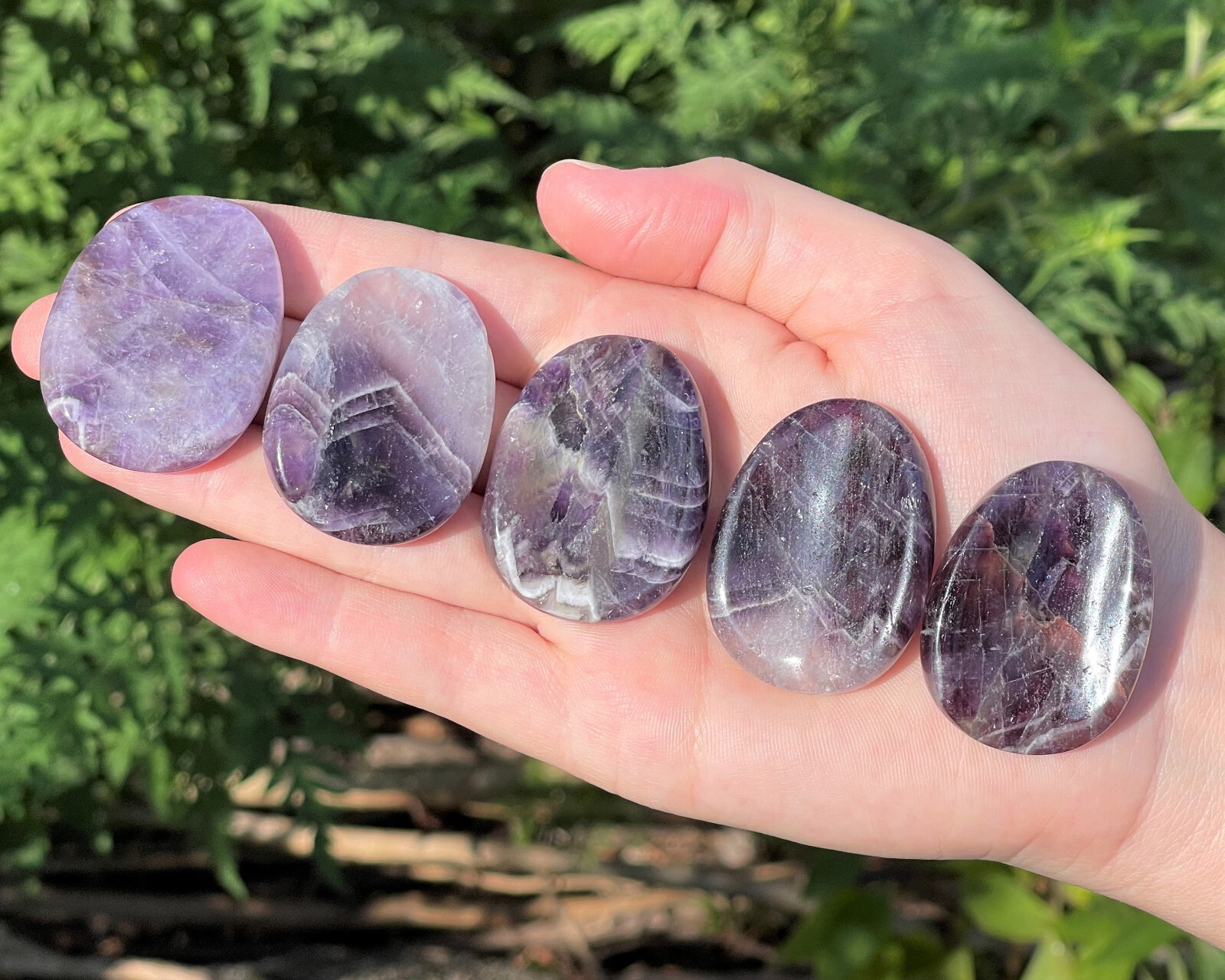 Amethyst Worry Stone (Amethyst Palm Stone, Smooth Polished Pocket Stone)