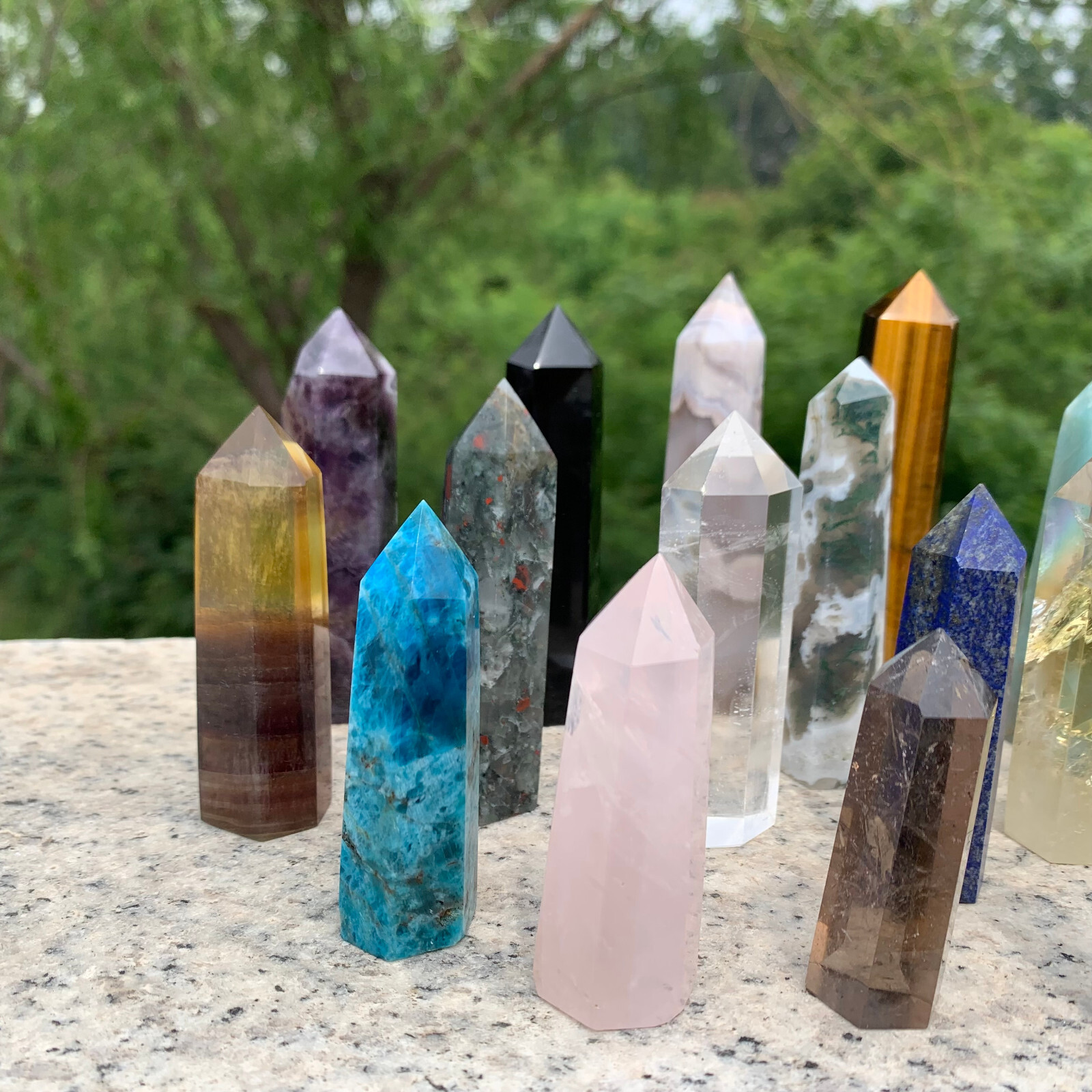 Wholesale Lot 21PCS Natural Quartz Obelisk Tower Point Crystal Healing