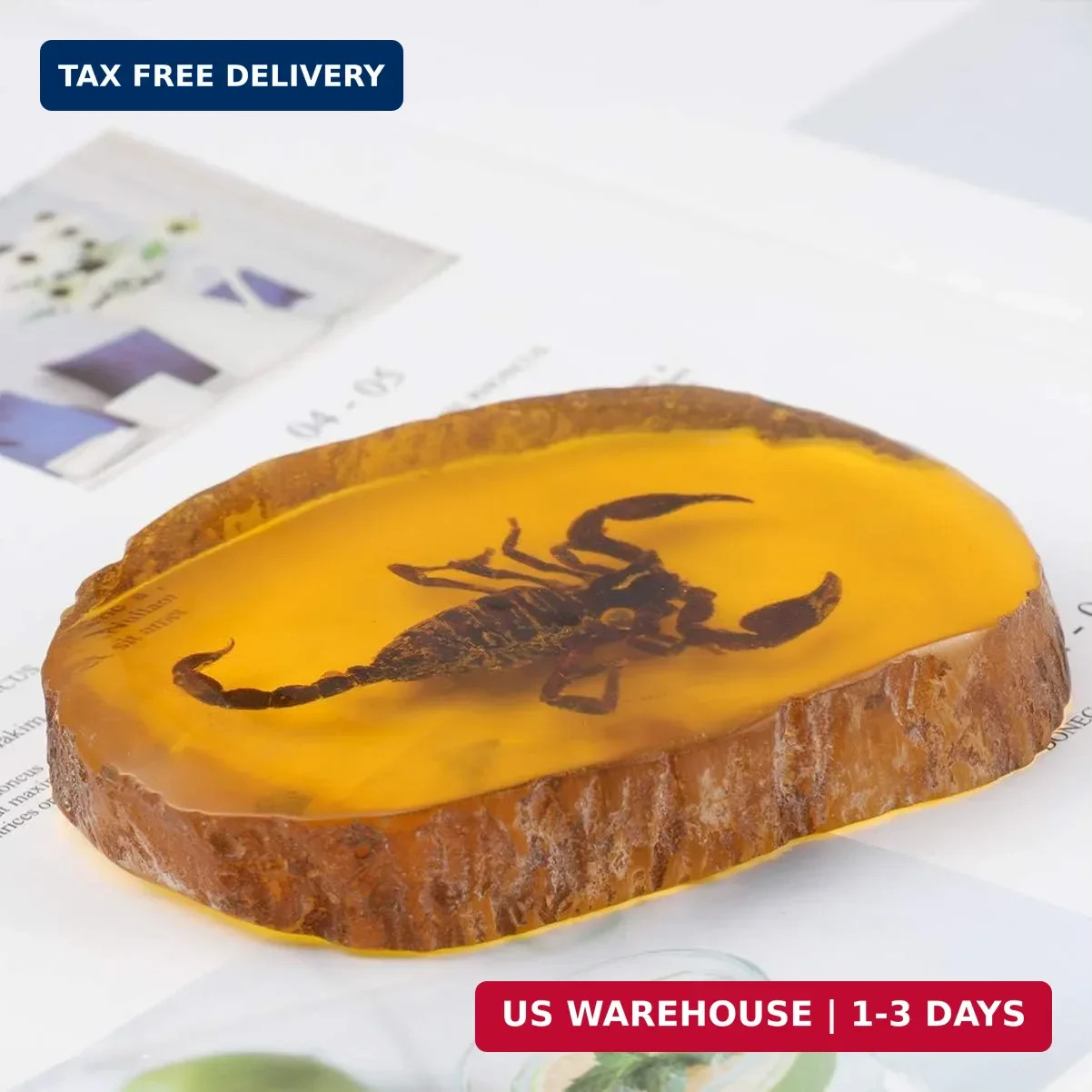Amber,Artificial Amber Specimen Pendant Butterfly Scorpions Insects Stone Orname