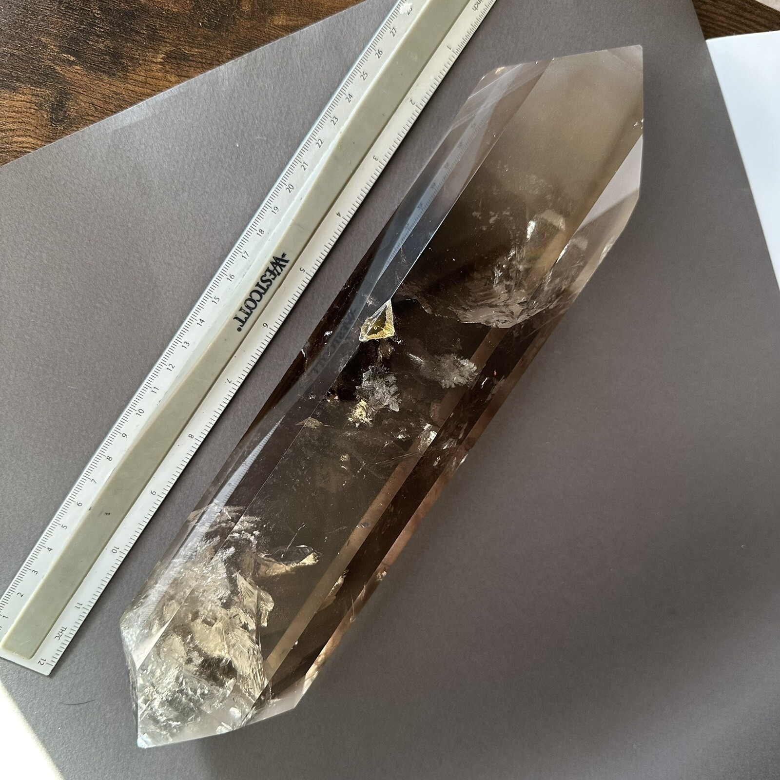 Extra Large Smokey Quartz Double Terminated Point, Statement Display Piece