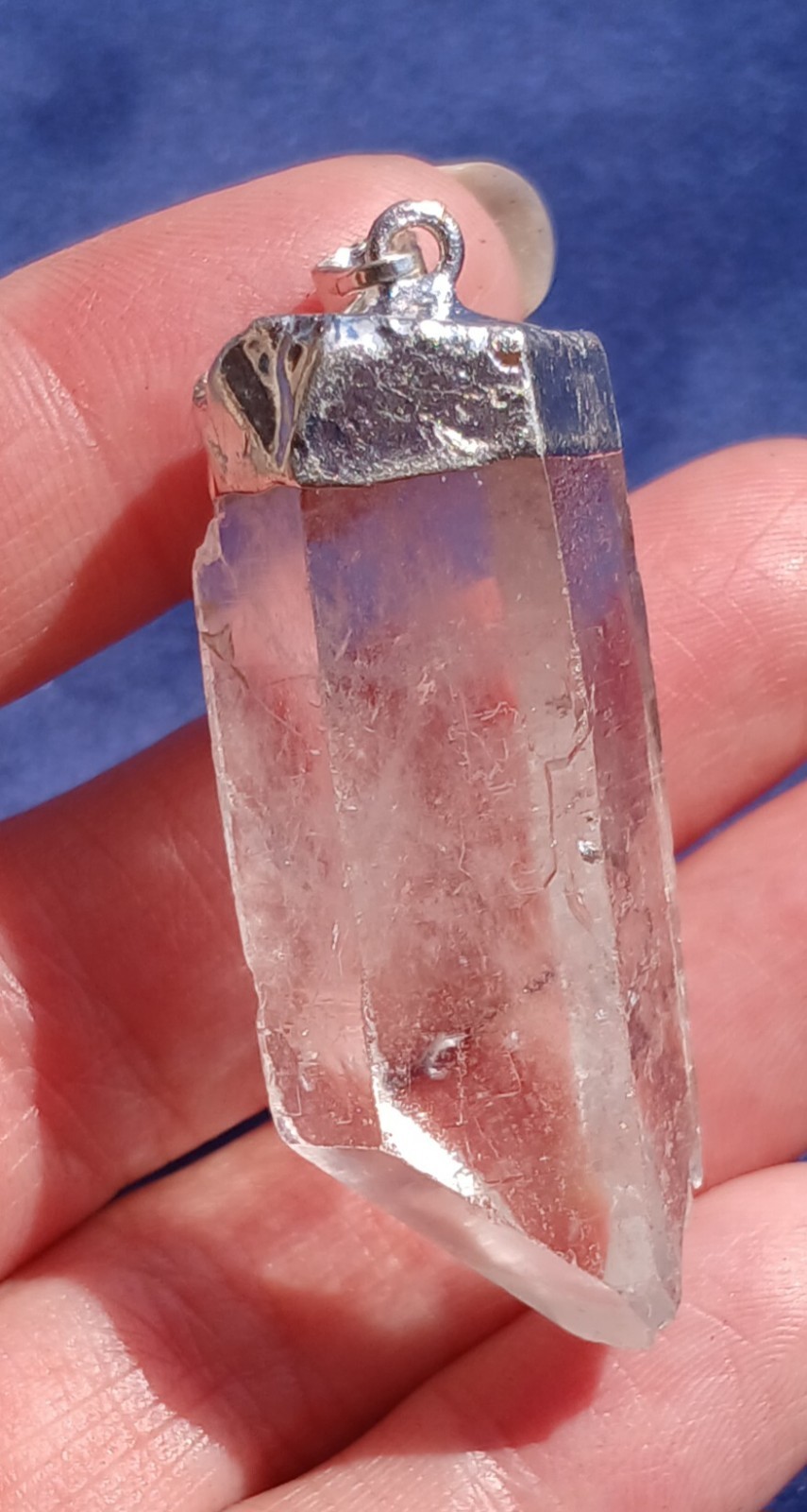 21g Natural Rough Chunky Clear Quartz Crystal Point Necklace Pendant