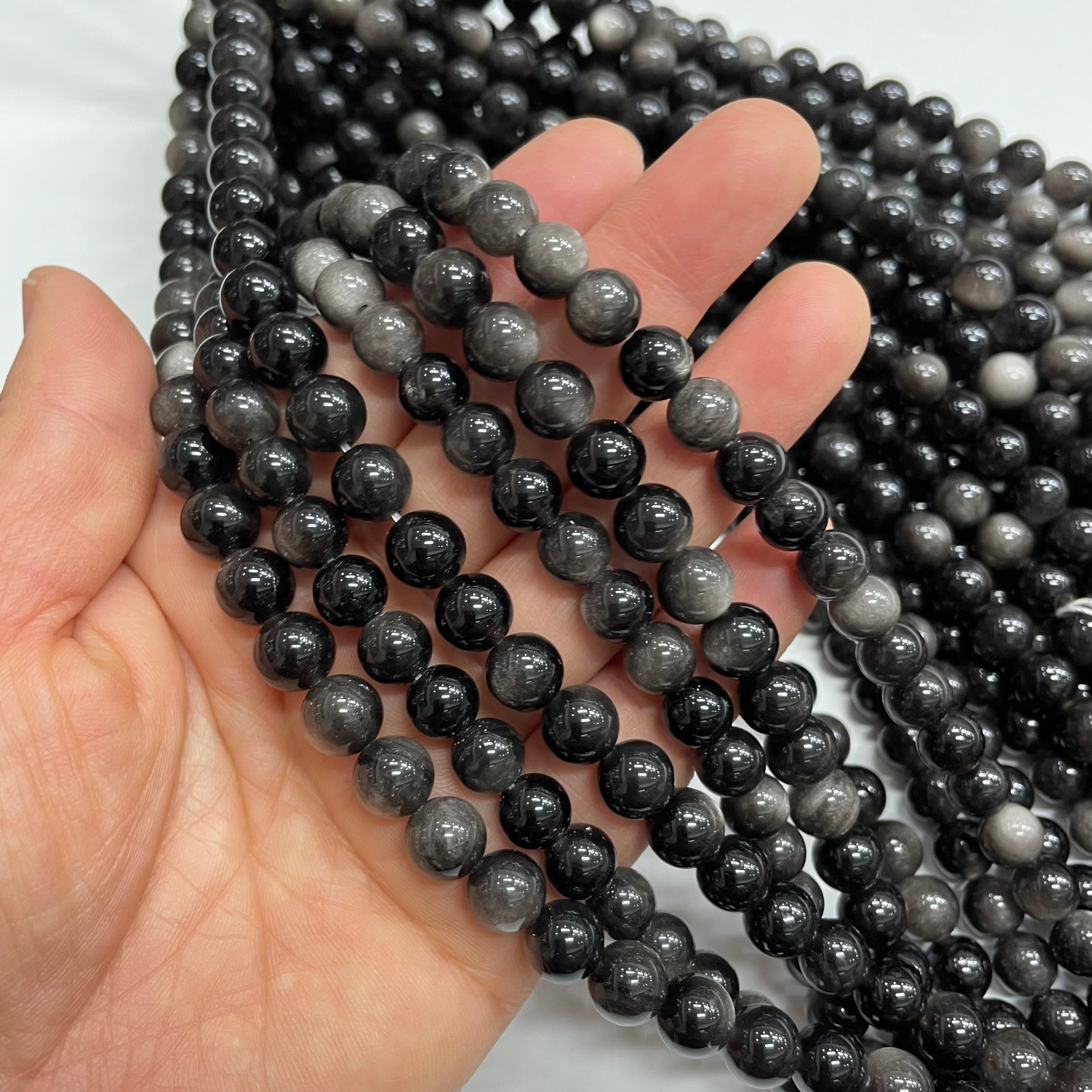 8mm obsidian round bead crystal string, 1 strand #8