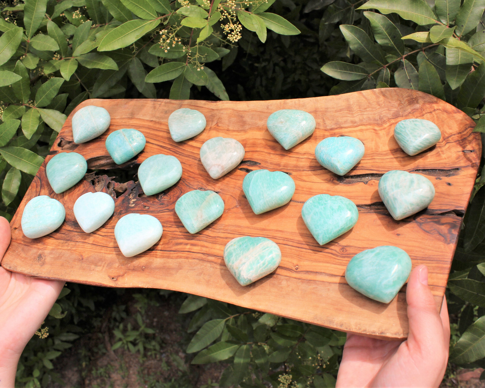 Amazonite Heart Stone: LARGE 1.75″ (Crystal Heart, Gemstone Palm Stone)