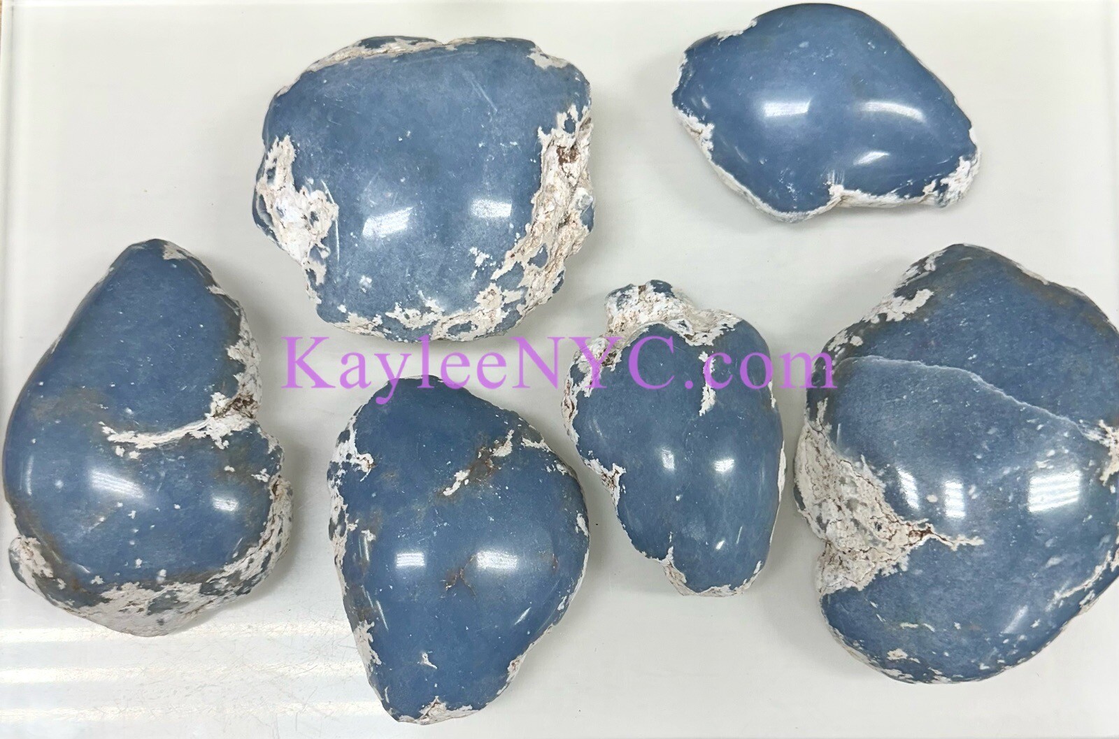 Wholesale Lot 4 Lbs Natural Top Polished Angelite Raw Crystal Healing Energy
