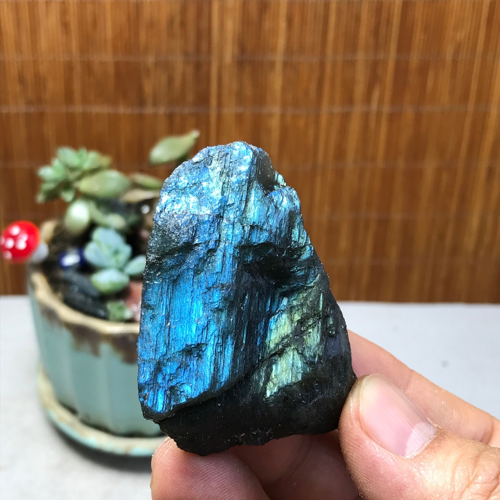 54-45-27mm Natural Labradorite Crystal gemstone Rough Mineral Specimen A5368