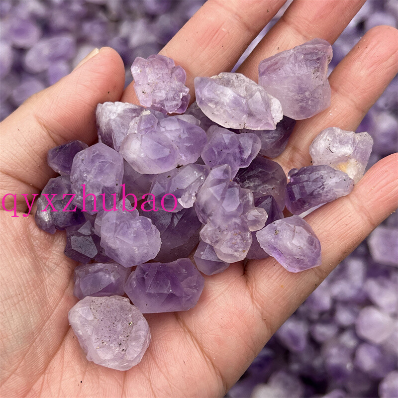 Natural Amethyst Rough Quartz Crystal Mineral Specimens Reiki Healing 8-12pcs