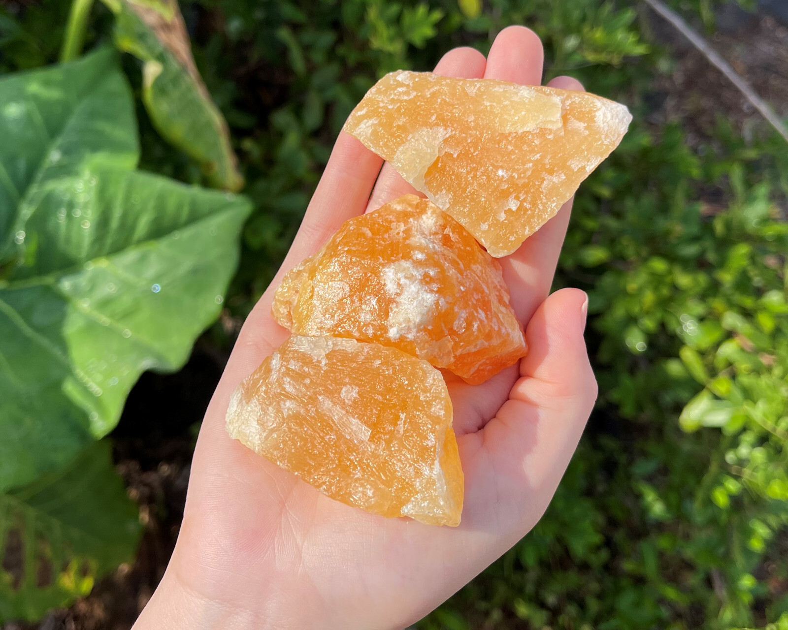 LARGE Rough Orange Calcite Natural Crystals, 2 – 3″ (Raw Orange Calcite Stones)